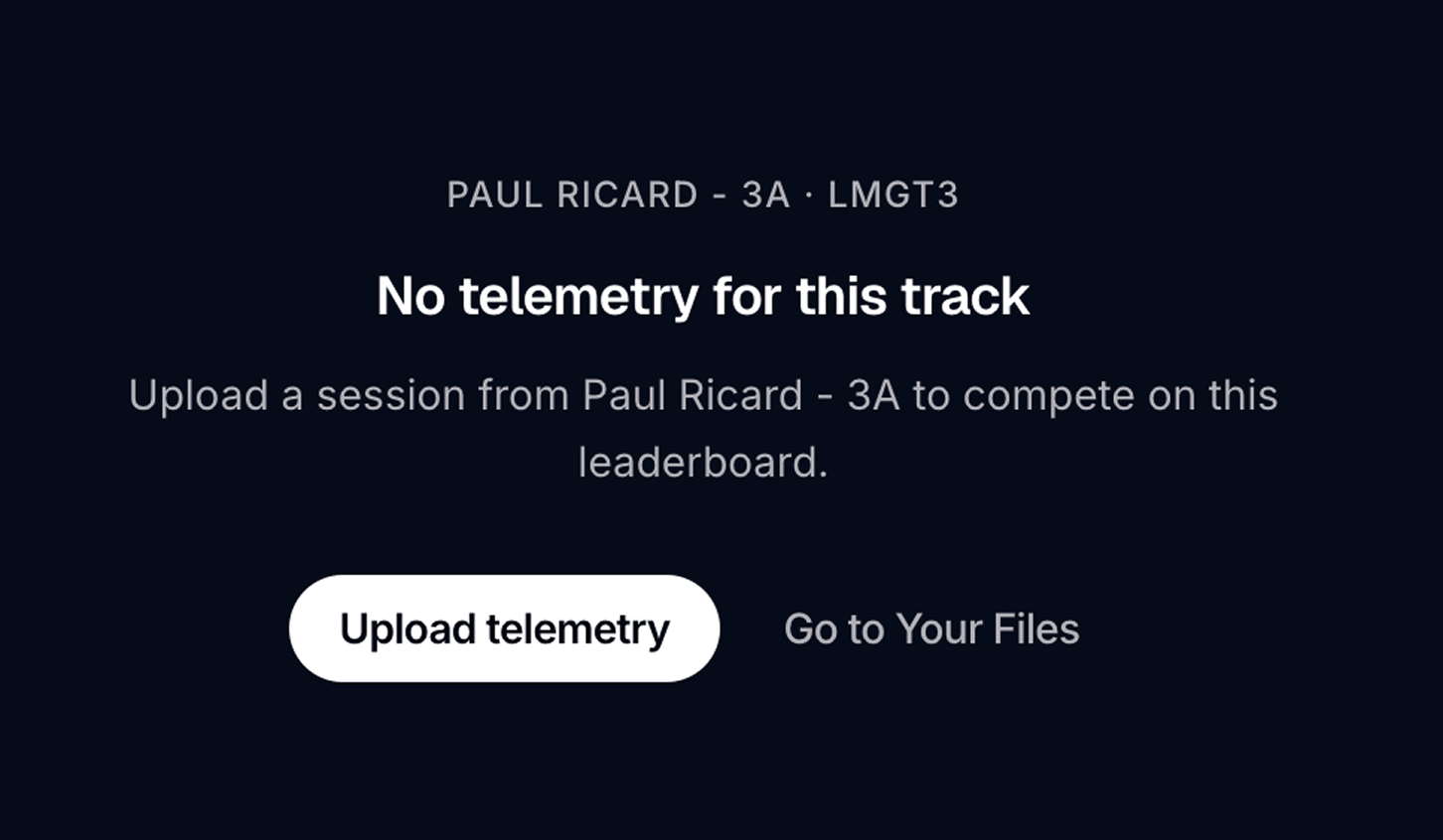 Telemetry Leaderboard — empty or filtered state